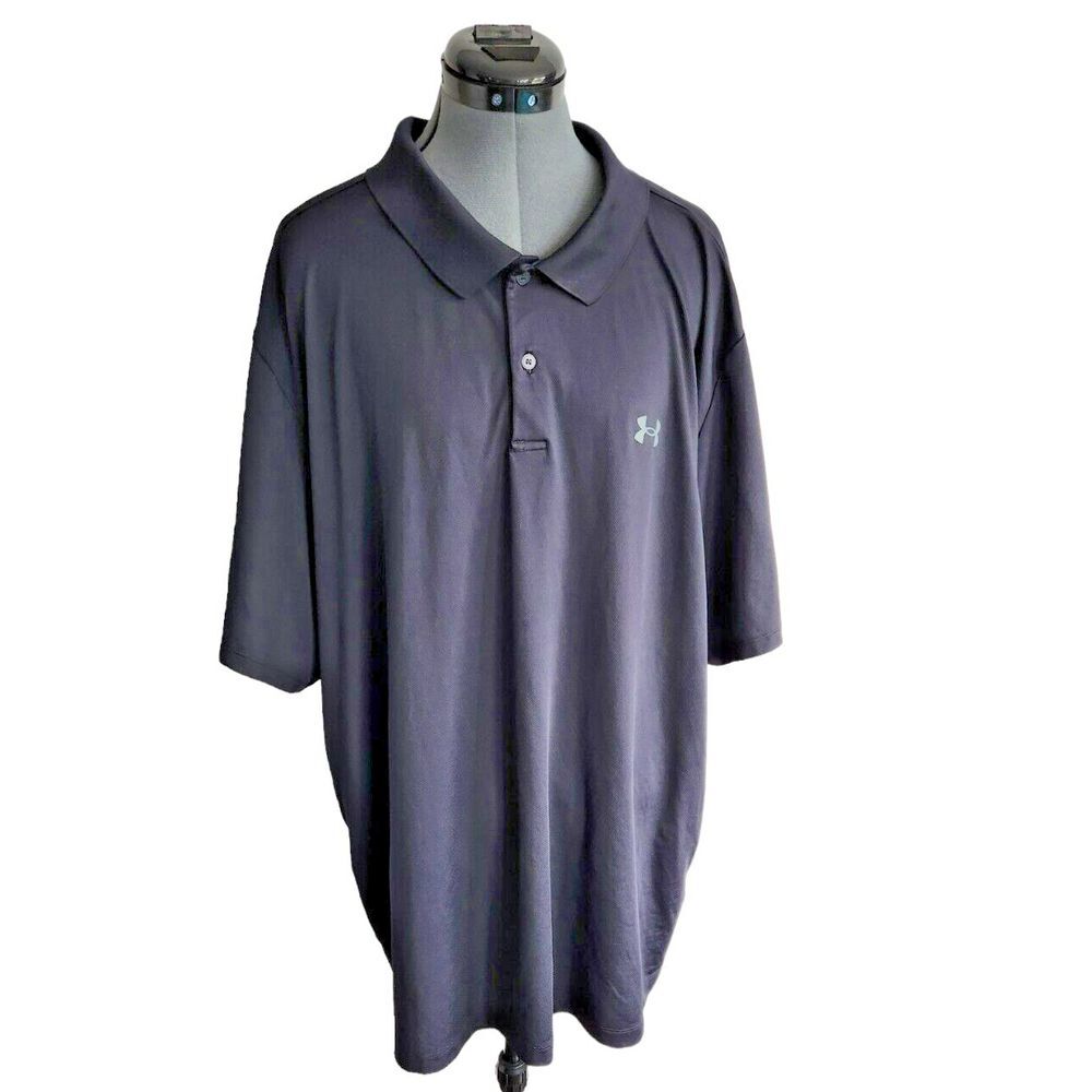 Under Armour Mens Performance Polo Shirt Loose Fit Short Sleeve Navy Blue 3XL